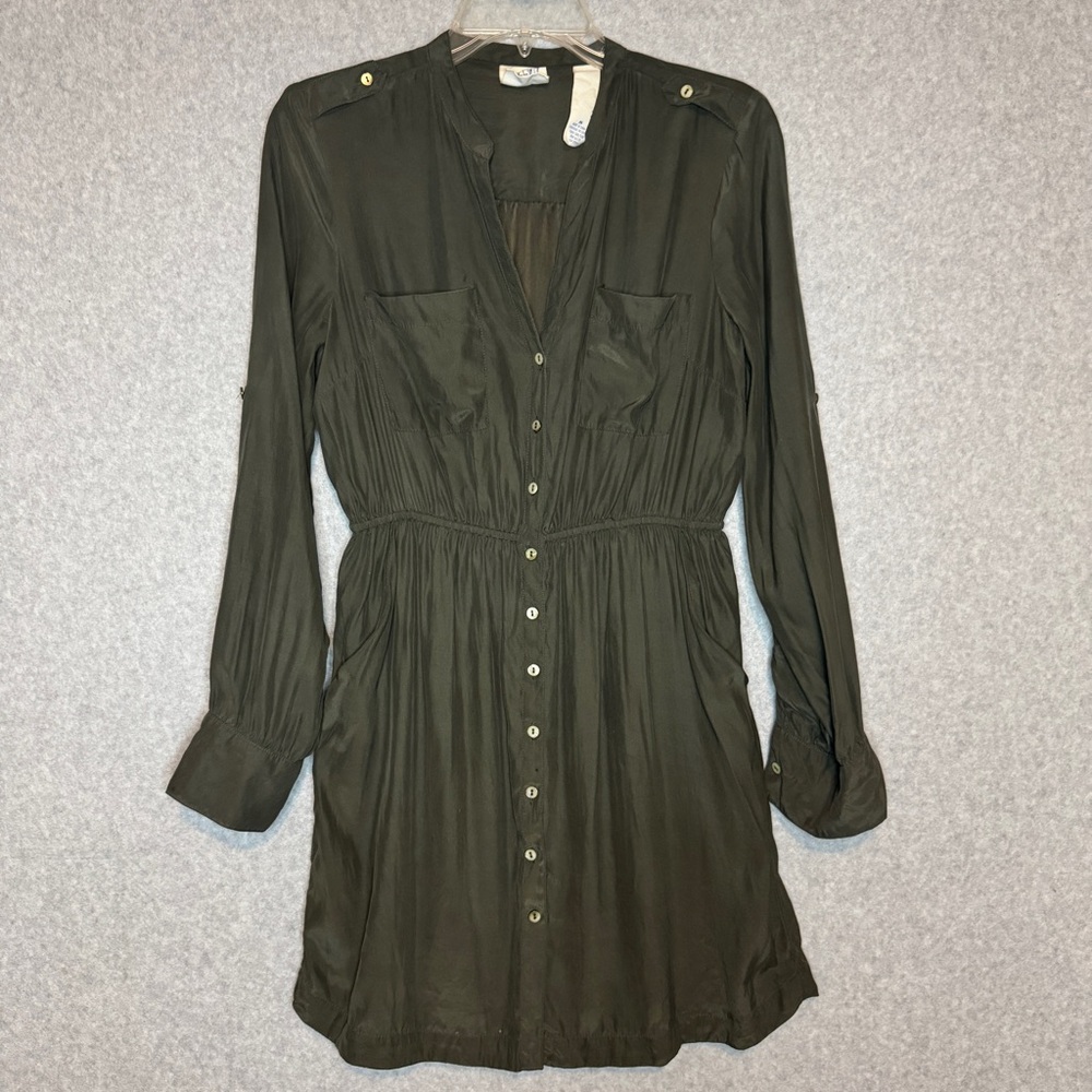Sunshine & Shadow Vintage UO Olive Green Button-Down Dress Size Medium‎
